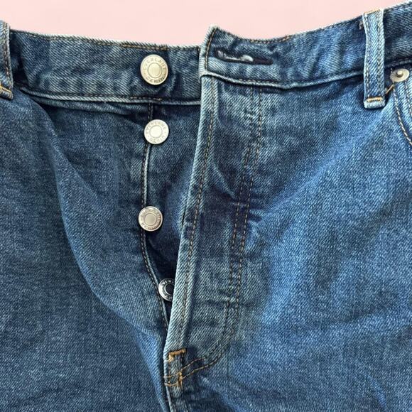Everlane blue button fly cheeky denim shorts size 31 - Picture 3 of 5